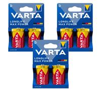 Batterie alcaline R20 D 1,5V VARTA Longlife Max Power - 2 pezzi