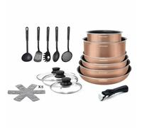 Batterie de cuisine 20 pieces Arthur Martin - aluminium - poignée amovible - tous feux dont induction