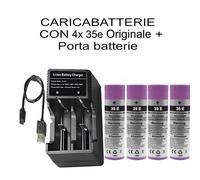 Batterie Ricaricabili 4x 35E 3500mah + Carica Batteria
