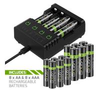 Stazione di ricarica intelligente Venom più 8 batterie ricaricabili AAA e 8 b...