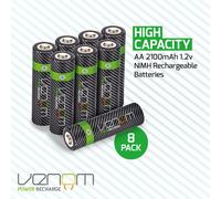 Batterie AA ricaricabili Venom - 2100 mAh 1,2 V NiMH - Confezione multipla