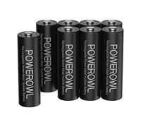 Batterie Ricaricabili AA ad Alta Capacità 2800mAh, POWEROWL 1,2V NiMH AA Pile Ricaricabili (1200 cicli, Pre-caricate, Confezione da 8)