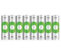 Batterie Ricaricabili AA GP Recyko, 2100 mAh, Confezione da 8 pezzi Eco-sostenibili, Pile Ricaricabili fino a 500 volte e pronte all’uso