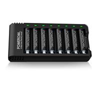 Batterie Ricaricabili AA, POWEROWL 8 Pezzi 2800 mAh Batterie 1,2V N Cargador+8AA