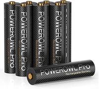 Batterie Ricaricabili AAA 1100mAh, Powerowl 8 Pezzi Batterie AAA Pro Goldtop Ad Alta Capacità Pile Ricaricabili, Batteria Premium NiMH Triple A