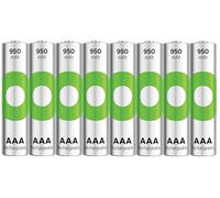 Batterie Ricaricabili AAA GP Recyko, 950 mAh, Confezione da 8 pezzi Eco-sostenibili, Pile Ricaricabili fino a 500 volte e pronte all’uso
