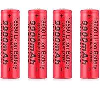 Batterie Ricaricabili Batteria, Ad Alta Capacità, 9900 MAh 3.7 V Batteria Ricaricabile, Pre-caricate Battery, A Punta,4 Pezzi