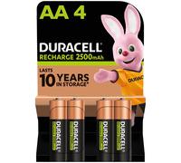 Batterie Ricaricabili Duracell AA (Confezione da 4) Pile ricaricabili 2500 mAh