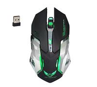 batterie ricaricabili gaming mouse wireless, 2,4g 6 pulsanti 2400 dpi per pc portatile desktop notes (in nero)