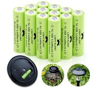 Batterie ricaricabili Ni-MH AA, doppia capacità ad alta capacità 1,2 V, pre-caricate per giardini paesaggistici, luci a corda, telecomandi, mouse wireless, radio, torcia elettrica (AA-600mAh-12Pack)