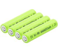 Batterie ricaricabili Ni-Mh Aaaa 600Mah Am6 Lr61 1.2V per Surface Pen Watch Torcia a LED Mini ventilatore -4Pcs