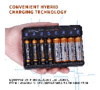 Batterie ricaricabili Ni-MH PowerKAN da 1,2V, 8 pezzi AA da 800mAh + 8 pezzi AAA da 300mAh, con caricabatterie USB rapido NL8 Lega di titanio