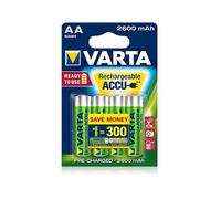 Varta Rechargeable Accu 2600mAh Pile Ricaricabili Stilo AA - Blister 4 Batterie