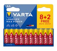 BATTERIE VARTA Longlife Max Power, Alcalina al manganese AA (LR6), 2980 mAh, 1.5 V, Universale