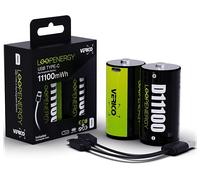 VERICO 2X MONO D - Batteria agli ioni di litio, Mono D, 1,5 V, 7400 mAh, USB-C, con