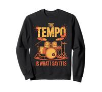 Batterista retrò The Tempo Is What I Say Band Lover Distressed Felpa