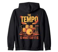 Batterista retrò The Tempo Is What I Say Band Lover Distressed Felpa con Cappuccio