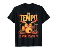 Batterista retrò The Tempo Is What I Say Band Lover Distressed Maglietta