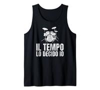 Batterista Uomo Donna Batteria Canotta Vintage Musicale Unisex Nero T-Shirt Tank Top Canotta S