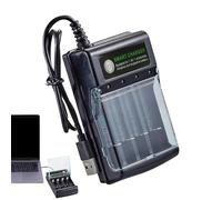 Battery Charger, Alkaline Charger, 4-Bay Charger, Smart Charging Technology, Double Voltage Input, Home and Office Use, Compact Size Black 1pc, Lightweight, Dc 1.5v 500ma