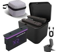 Battery Charger Set for Insta360 X5 Battery,2850mAh,Portable LED Screen Charging Case,Can Charge 2 Batteries at The Same time Fast Battery Charger for Insta360 X5 Accessories (Charging Box+Battery*1)