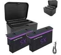 Battery Charger Set for Insta360 X5,Fast Charger/Battery Set for Insta360 X5,Portable Dual Channel Battery Charging Case, Charge at the Same Time (2D1C)