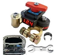Battery Disconnect Button - 12V 24V Power Switch, LED Voltage Indicator