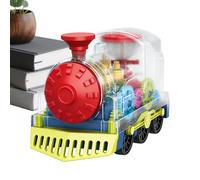 Battery Operated Train Toy - Musical Light Up Vehicle, Rotating Gear Train | Colorful Motion Action Entertainment Learning Playset Activity Device System For Boys Girls Christmas Festival Home School