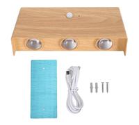 Battery Operated Wall Sconce Rechargeable Motion Sensor Indoor Wall Lights LED Magnetic Up Down Wall Lamp with Touch Switch (Wood Color)