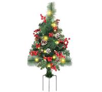 Battery Powered Pathway Lights | Christmas Tree Lights | Led Yard Lights | Battery Powered Landscape Lights With 20 LED | Christmas Light With Berries and Pinecones For Yard Front Porch Pathway Decor