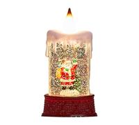 Battery Powered Resin Snow Globe - Vintage Decorative Candle Light, Rotating Motor Disperses Sparkling Snow Effect, Safe Flameless Illumination Adds Warm Festive Charm | Christmas Tree, Living Room