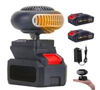 Battery Powered Space Heater, Battery Operated Heater, with 1500mah Batterys Anti-Tilt, Design Portable Car Window Defroster, Fits Golf Cart & Office (With 2 battery)