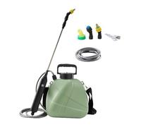 Battery Powered Sprayer, 1 Gallon Lawn Care Mister, Leak Proof Adjustable Nozzle, White with Green Accents, for Indoor Plants, Outdoor Gardening, Greenhouse, Deck Painting, Window Cleaning