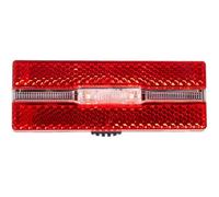 Battery Rear Carrier Light Helios B, With 2 X Aaa Batteries, 2 Red Leds, With Integrated Reflector, Function: On - Off, Mounting: 50 + 80 Mm, With Low Battery Indicator, With German Approval No., Am