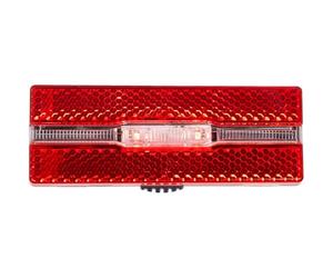 Battery Rear Carrier Light Helios B, With 2 X Aaa Batteries, 2 Red Leds, With Integrated Reflector, Function: On - Off, Mounting: 50 + 80 Mm, With Low Battery Indicator, With German Approval No., Am