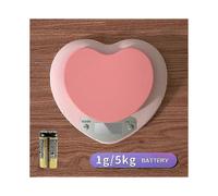 (Battery555) Electronic Scale Heart-shaped Kitchen Scales Food Balance Measuring Pink Heart Scale Kitchen Utensil 2023 Lcd Digital Scale New