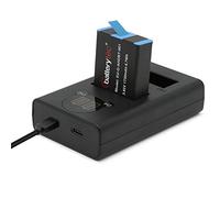 Batterytec Batteria di ricambio con caricabatteria triplo a 2 canali per GoPro Hero 9 ,Hero 10Black, compatibile con caricabatteria e batteria Go Pro 9,10, con cavo micro