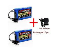 (Batteryx2 Chargerx1) New Portable Super 12v 30000mah Rechargeable Lithium Ion Battery Pack Capacity Dc 12.6v 30ah Cctv Camera Monitor + Charger - DD