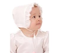 battesimo con il cofano grace-princess in raso e pizzo con maniche lunghe. bianco No bow 68/74, 6-11 months, chest 19,5 in.