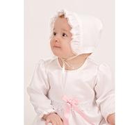 battesimo grace-princess in raso e pizzo con maniche lunghe. bianco No bow 68/74, 6-11 months, chest 19,5 in.