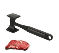 Batticarne a doppia faccia - Strumento da cucina per intenerire bistecche, rompere le fibre muscolari e ammorbidire la carne (argento lucido)