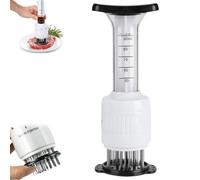 Batticarne in acciaio inox, 2 in 1, iniettore manuale per condimento per carne e pollame, bistecca, pollo, petto, condimento e salamoia