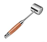 Batticarne in acciaio inox 304 con manico in palissandro per una presa comoda e design a doppio lato per migliorare la tenerezza della carne