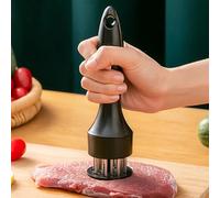 Batticarne in acciaio inox con manico lungo, lama a 21 aghi, nero, efficiente batticarne da cucina per bistecche, maiale, pollo