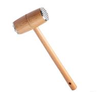 Batticarne in lega di alluminio con manico in legno, martello da bistecca a doppia faccia per manzo e pollo, 32 nodi, utensile da cucina da 25,5 cm