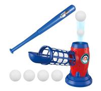 Batting Machine Baseball Toy - Outdoor Sport Pitching Set | T Ball Machine with Adjustable Speed, Baseball and Tennis Ball Launcher for Kids Ages 3-8, Backyard Play, Sports Game Fun