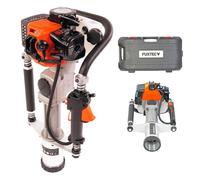 Battipalo a scoppio post-driver 32,7 cc FUXTEC FX-PR165 motore a 2 tempi con due adattatori 20-45 mm e 46-80 mm per pali in legno, metallo e truciolati