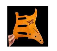 Battipenna arancione intagliato Bee Strat - SSS 11 fori in legno massello Scratch Plate - Piastra di protezione di ricambio per chitarre elettriche Fender Style