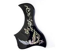 Battipenna autoadesiva Battipenna Per Chitarra Acustica A Forma Di Anatra In PVC Autoadesivo Addensato Nero Con Inserto In Conchiglia