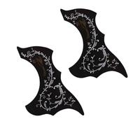 Battipenna autoadesivo nero per chitarra acustica, 2 pezzi, piastra antigraffio, a forma di colibrì e acqua, accessori per chitarra alla moda, idea regalo per chitarra acustica e classica (ZS379)